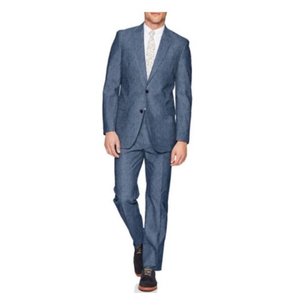 Tommy Hilfiger Mens Colby 100% Linen Modern Fit Performance Suit